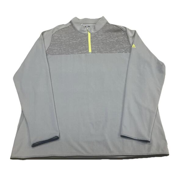 Adidas Mens 2XL Gray Long Sleeve 1/4 Zip Pullover Shirt Stretch Golf Active - Picture 1 of 11